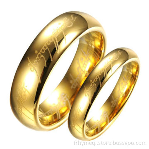 Laser Gold Plating Lovers Rings